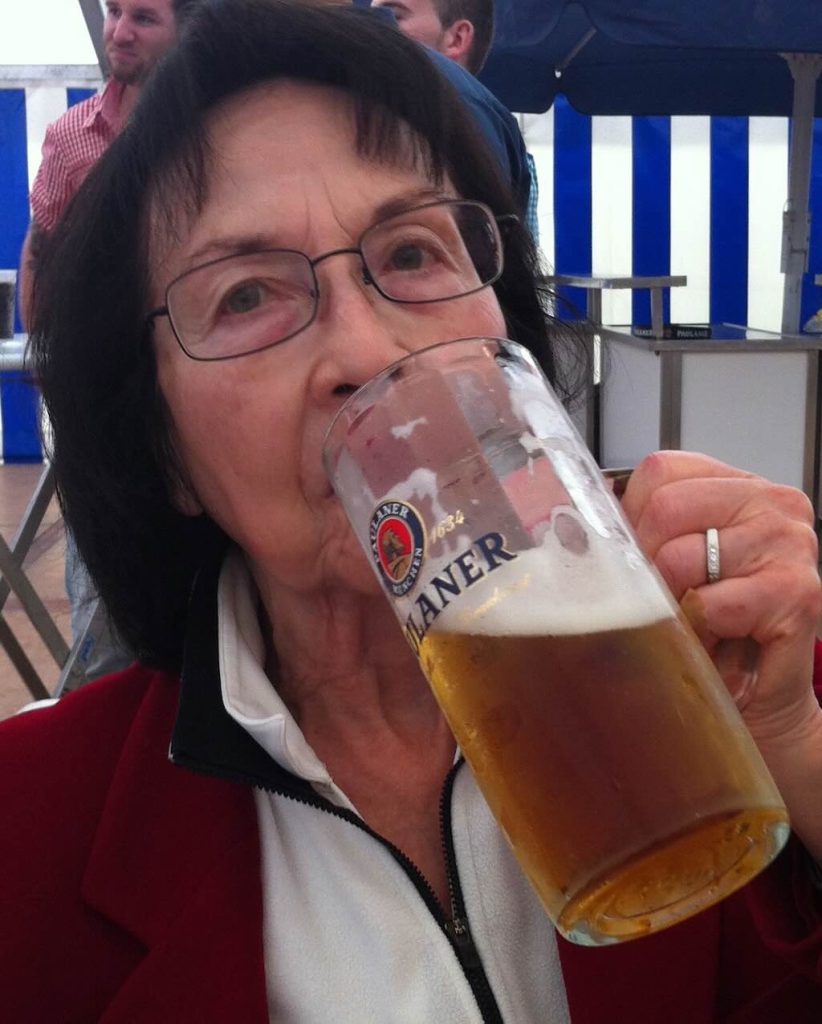 Monique with her beer