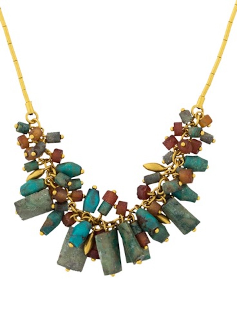 Phoenician gold -and-turquoise-bead-necklace