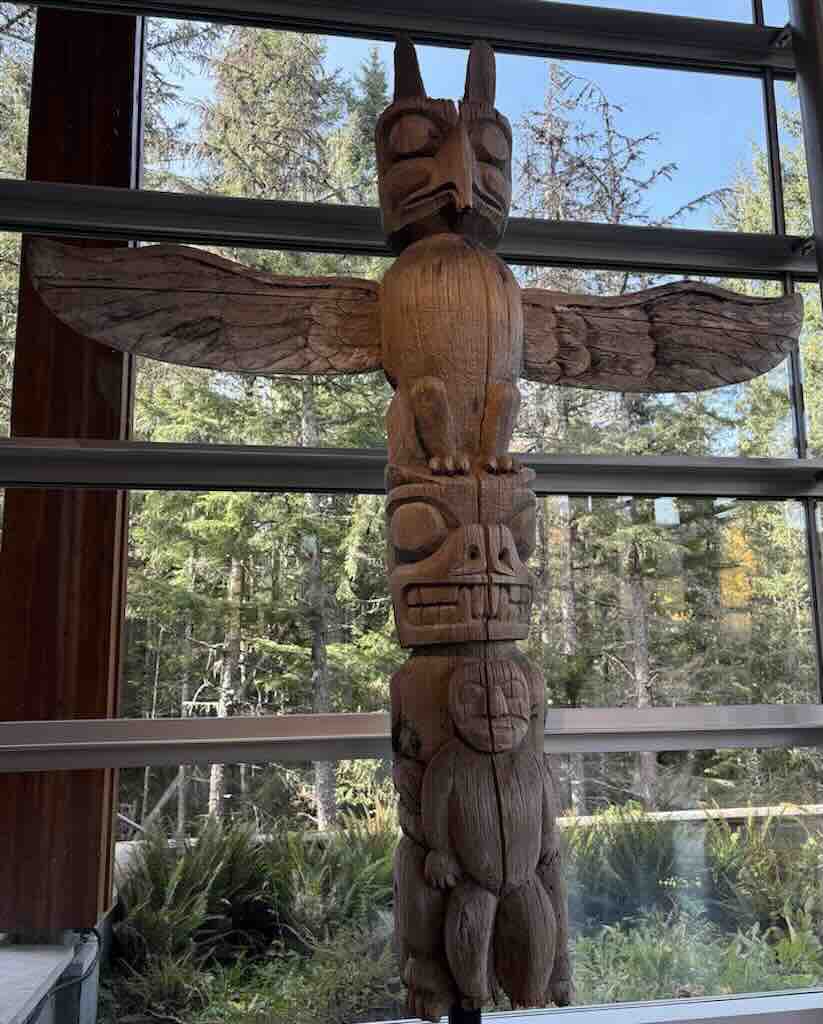 carved wooden pole
