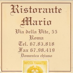 Ristorante Mario Roma (back)