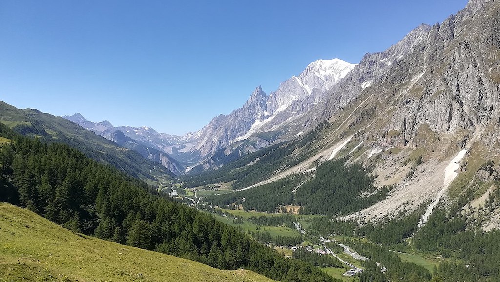 Mont Blanc seen from Val Ferret