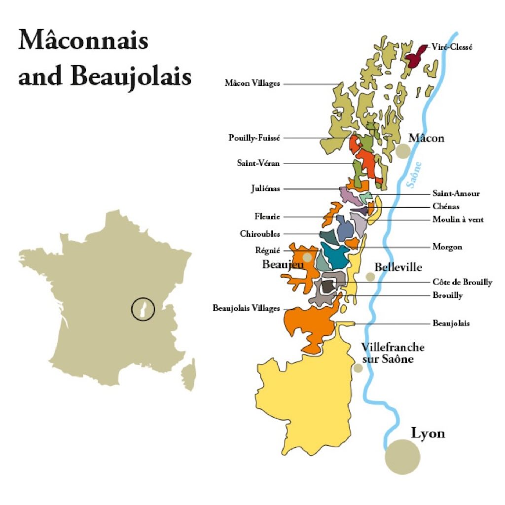 Carte Maconnais Beaujolais